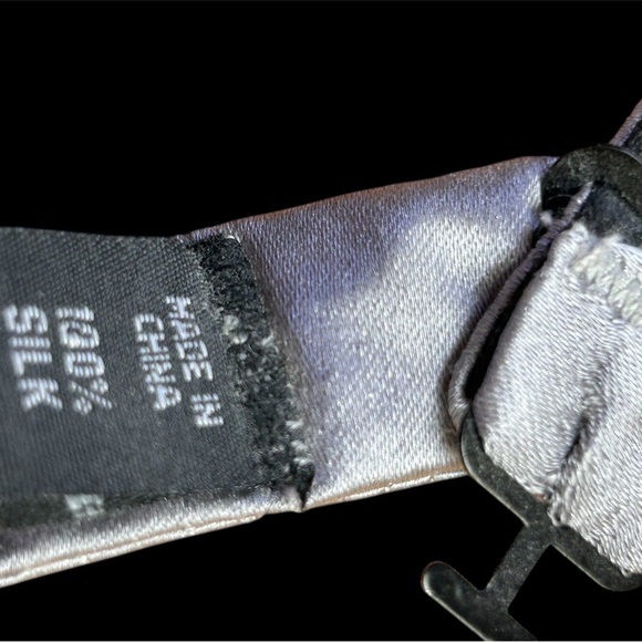 This 100% silk gray bow tie is a staple accessory for any man's formal wardrobe. - Picture 2 of 2